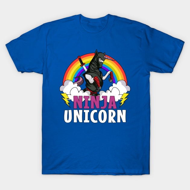 Ninja Unicorn Samurai T-Shirt by underheaven